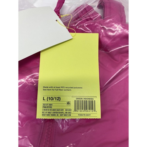 All In Motion Girls Snow Bib snowsuit ski Pants Pink Water Resistant L 10/12 - Picture 7 of 7